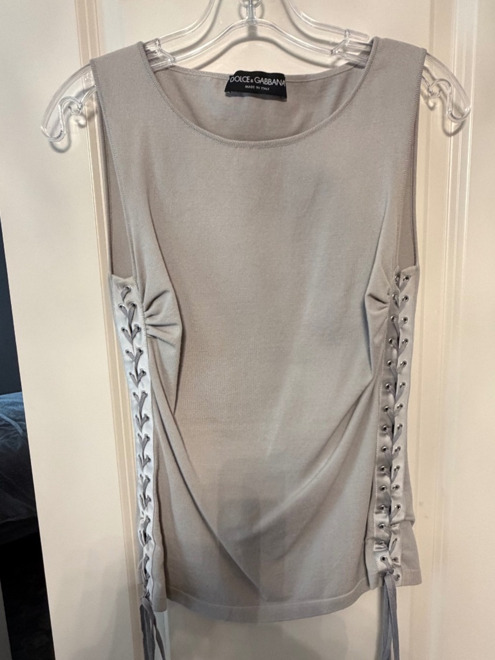 Dolce & Gabbana Lace-Up Side Sleeveless Top Made in Italy - Picture 1 of 6